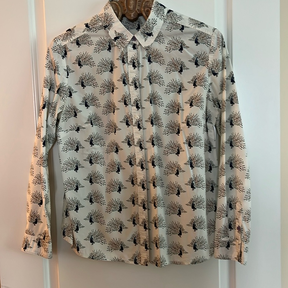 Boden peacock print shirt
